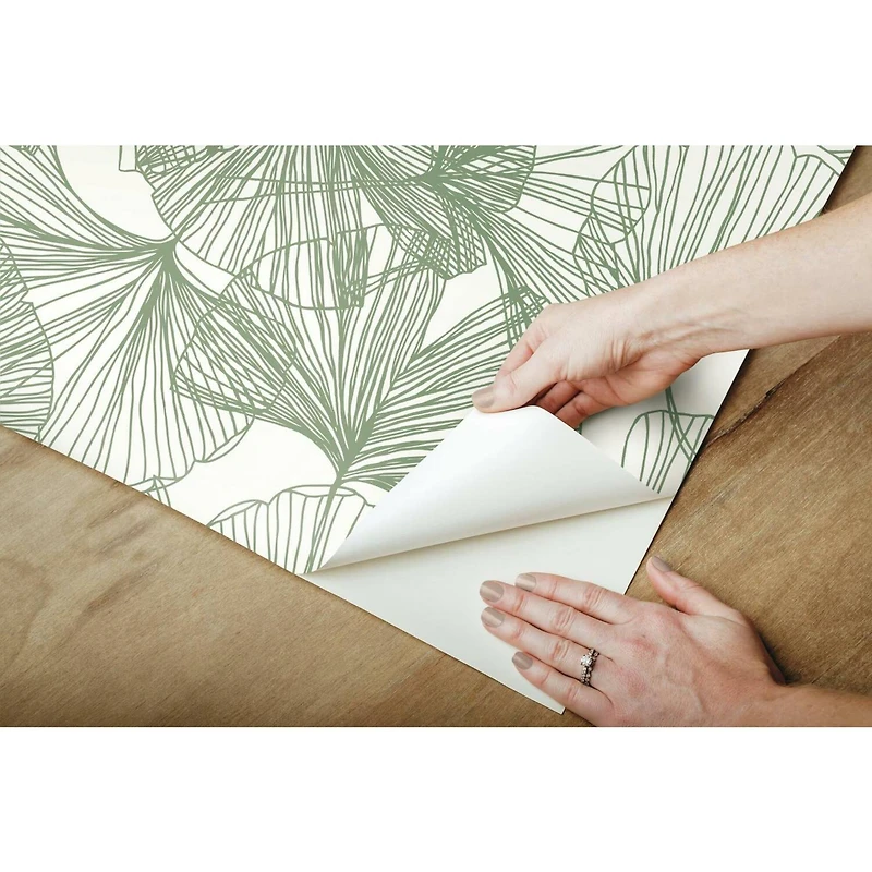 RoomMates Gingko Leaves Peel & Stick Wallpaper