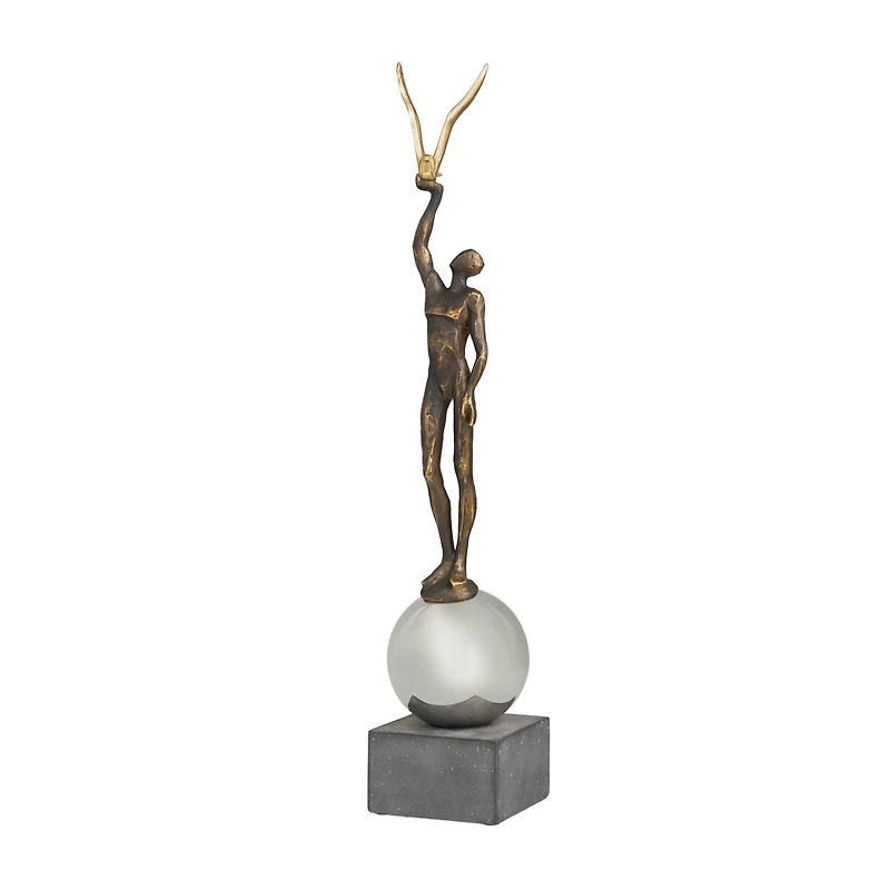 2ft. Silver People Sculpture with Stainless Steel Accents