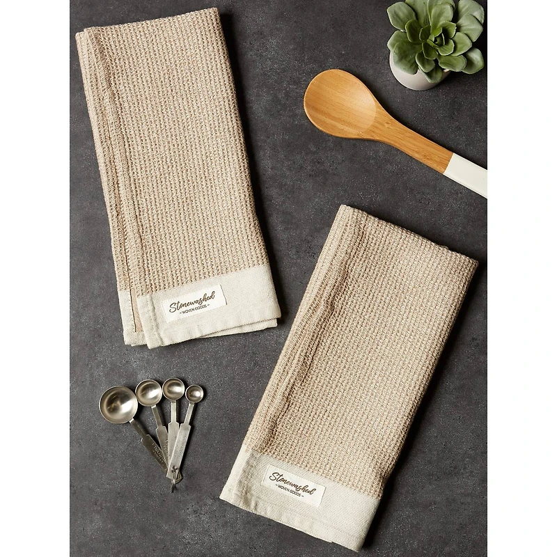 DII® Café Washed Waffle Woven Dishtowel, 2ct.