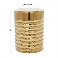 18" Gold Stoneware Glam Accent Table