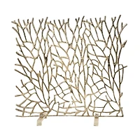 Coral Inspired Single Panel Aluminum Fireplace Screen