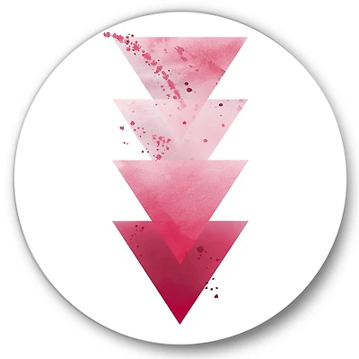 Designart - Red Triangles Abstract Geometric Art Composition