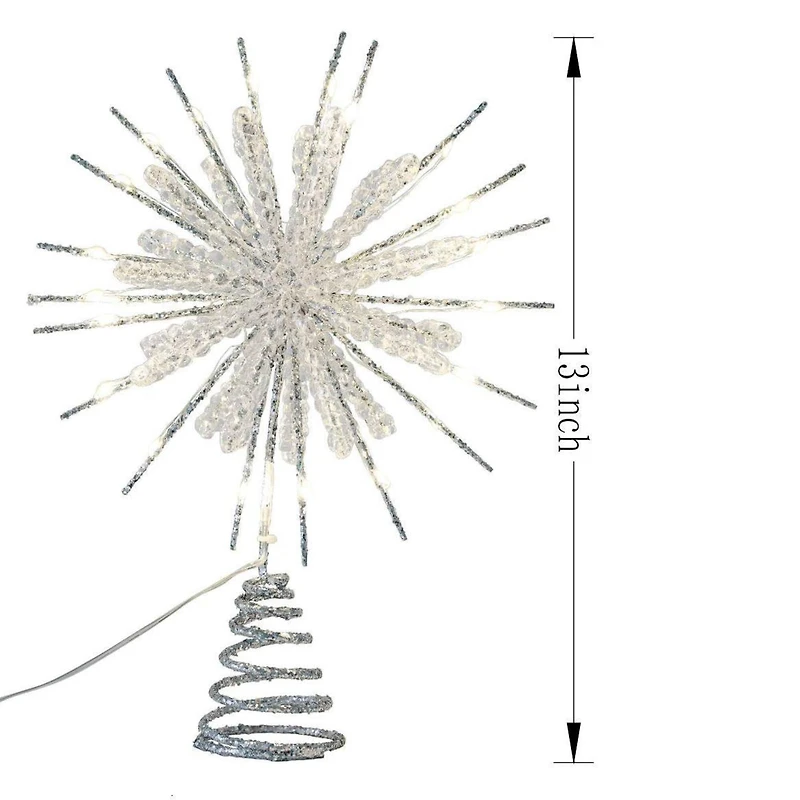 12" Silver Exploding Star Lighted Tree Topper by Ashland®
