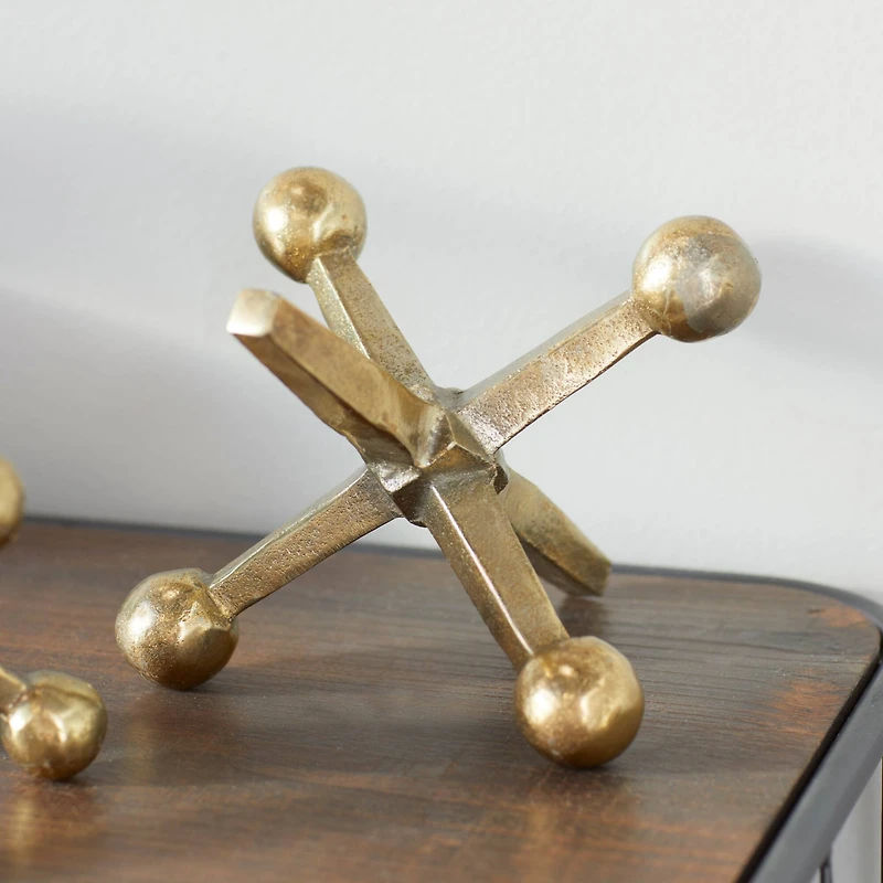 Aluminum Geometric Jacks Sculpture Set