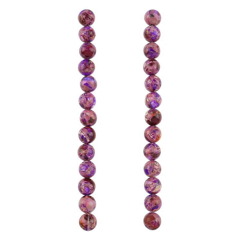 Purple Dyed Imperial Jasper Round Beads by Bead Landing