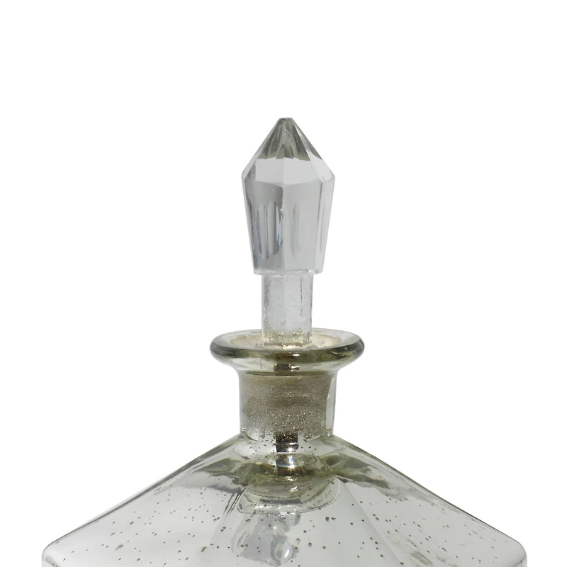 Silver Glass Decorative Hexagonal Jar Set