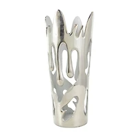 Silver Aluminum Melting Drip Vase Set