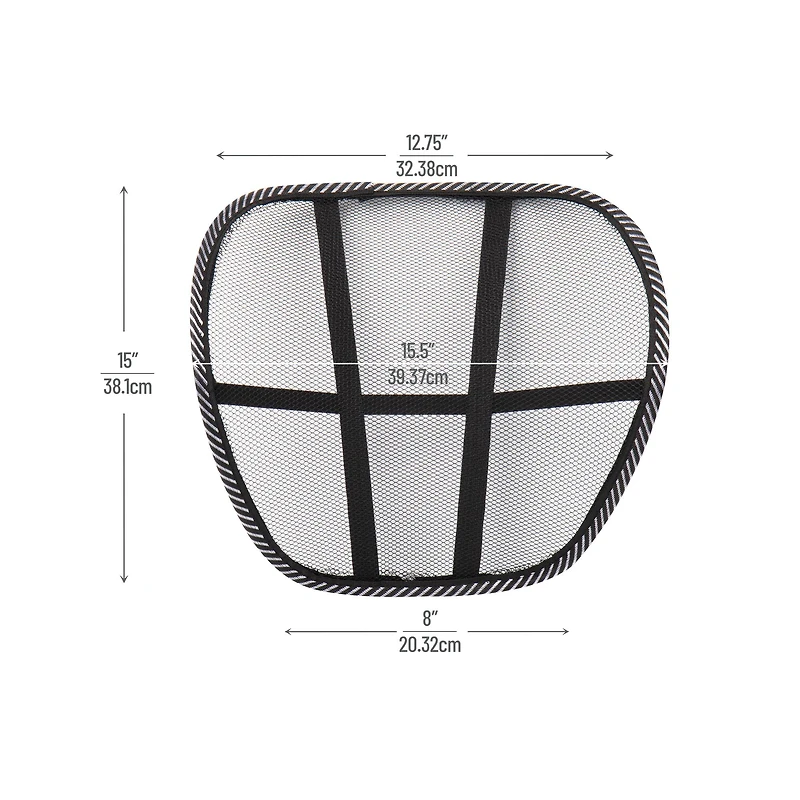 Mind Reader Harmony Collection Black Ergonomic Lower Back Support, 4ct.