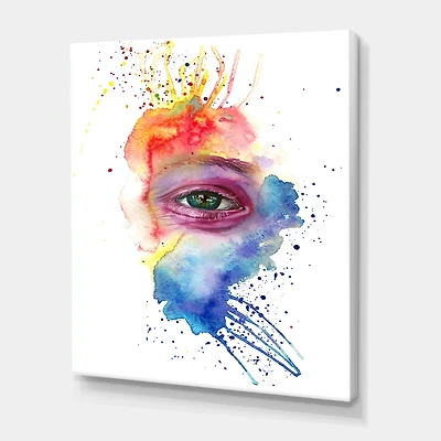 Designart - Detail of Eye In Multi-Colored Face Portrait