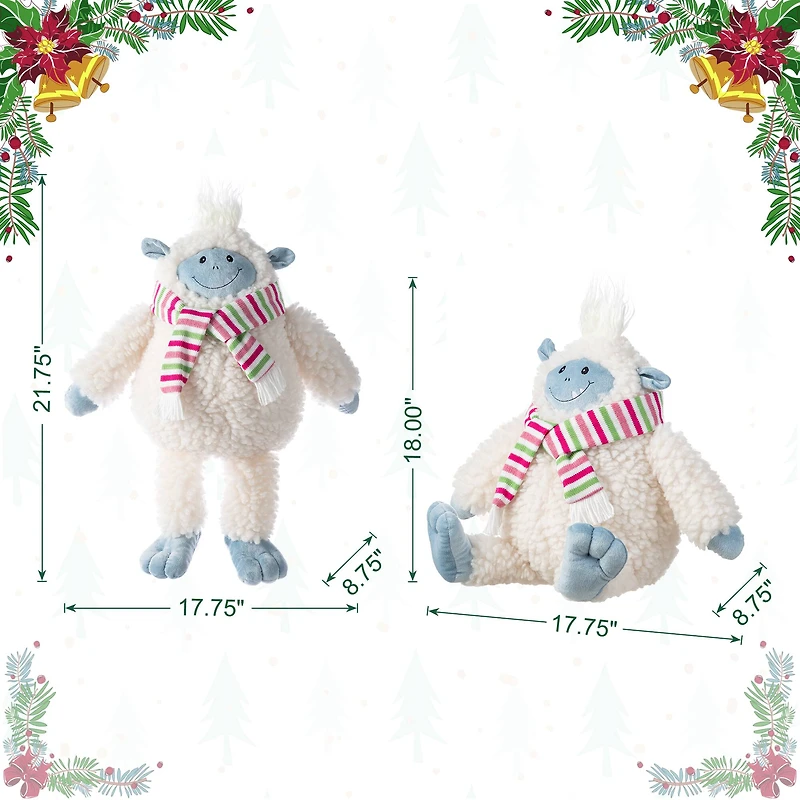 Glitzhome® 21.75"H Christmas Fabric Yeti Shelf Sitter