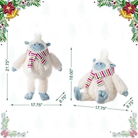 Glitzhome® 21.75"H Christmas Fabric Yeti Shelf Sitter
