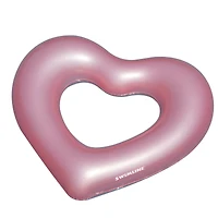Swimline 5.5ft. Pink Metallic Heart Shaped Inner Tube Swimming Pool Float