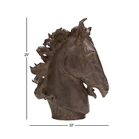 25" Brown Polystone Traditional Horse Sculpture