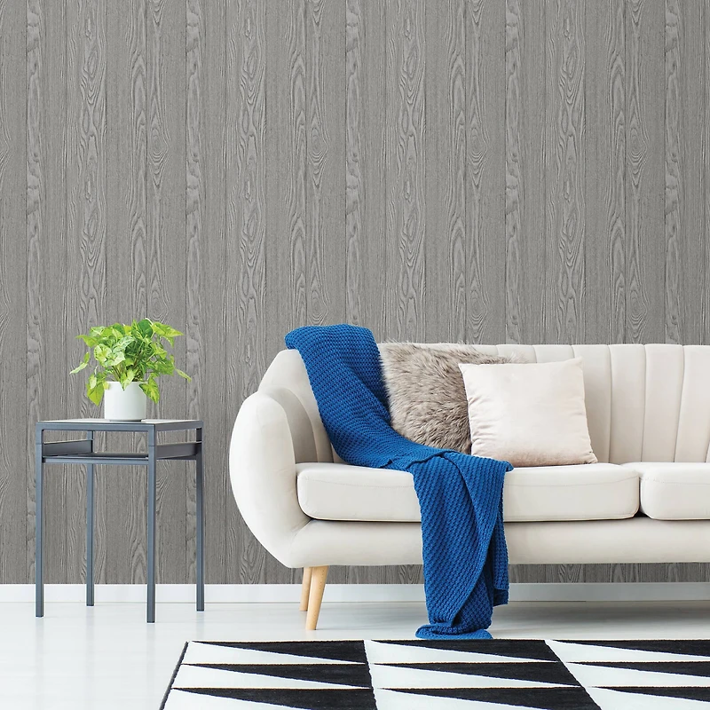 InHome Timber Gray Peel & Stick Wallpaper