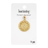 Gold Round Zodiac Pendant by Bead Landing™