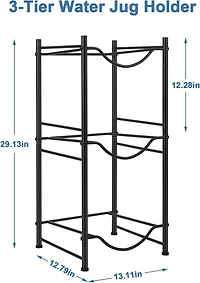 NEX™ 3-Tier 5-Gallon Black Water Jug Storage Rack