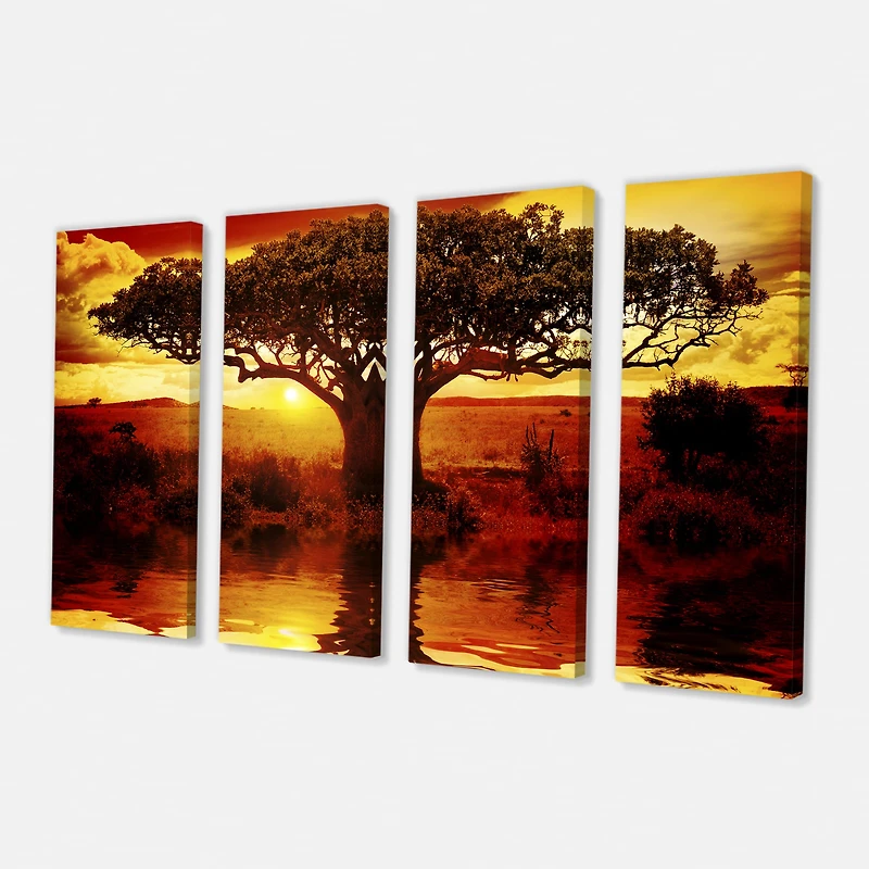 Designart - Lonely Tree in African Sunset