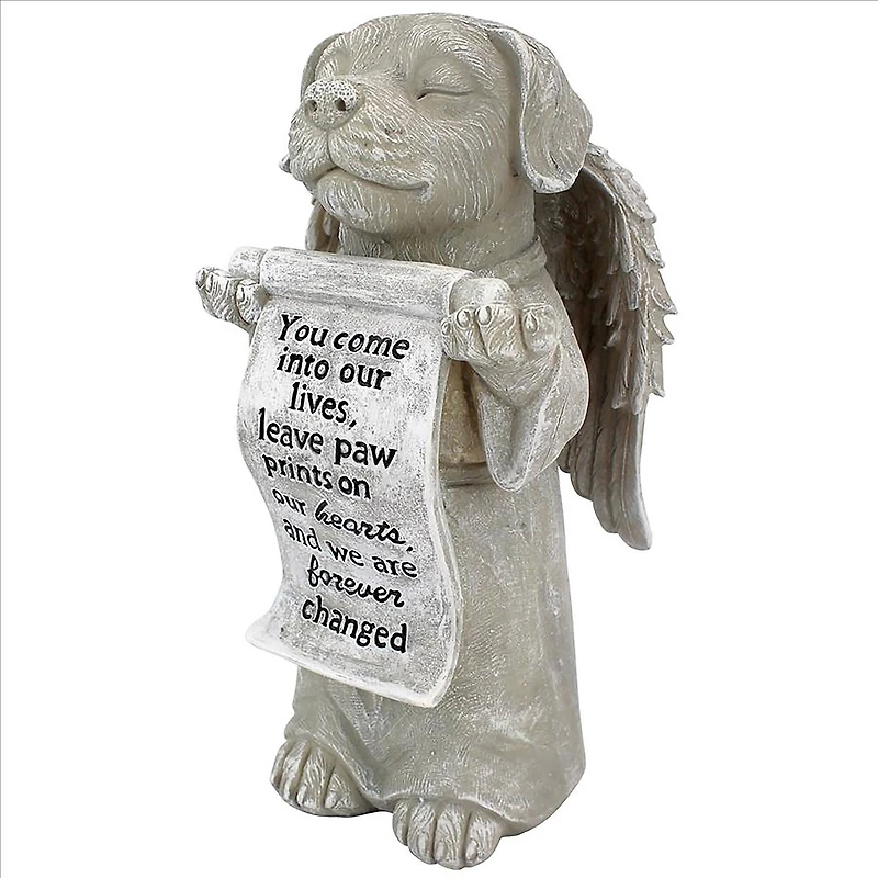 Design Toscano 9.5" Paw Prints on our Hearts Memorial Dog Statue