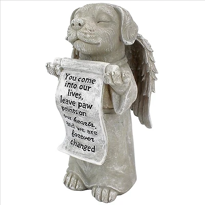 Design Toscano 9.5" Paw Prints on our Hearts Memorial Dog Statue