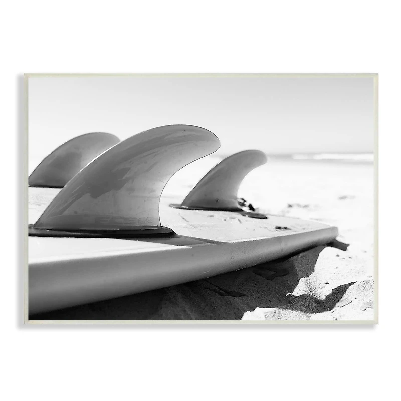 Stupell Industries Surfboard Fins Beach Coast Photography Wall Plaque Art