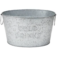 Mind Reader 9.5'' Small Round Galvanized Steel Beverage Tub with Handles