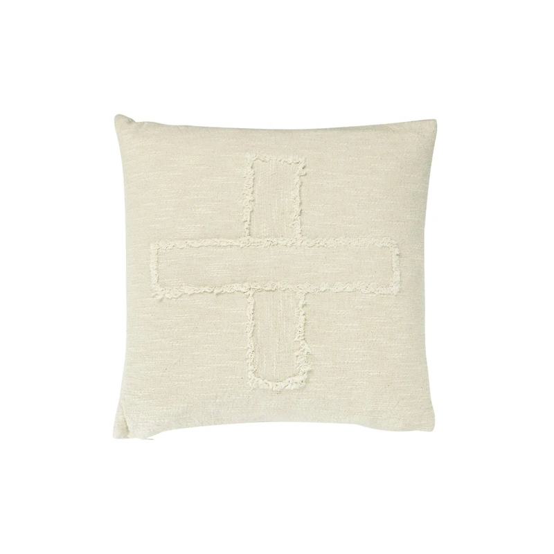Fringed X Cotton Mudcloth Pillow
