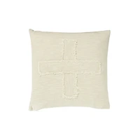 Fringed X Cotton Mudcloth Pillow