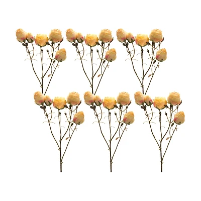 22" Blush Yellow Rose Bud Sprays, 6ct.