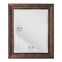 Head West® 34.5" Deep Bronze Beaded Rectangular Framed Beveled Accent Wall Mirror