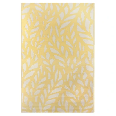White Floral Rectangular Outdoor Area Rug