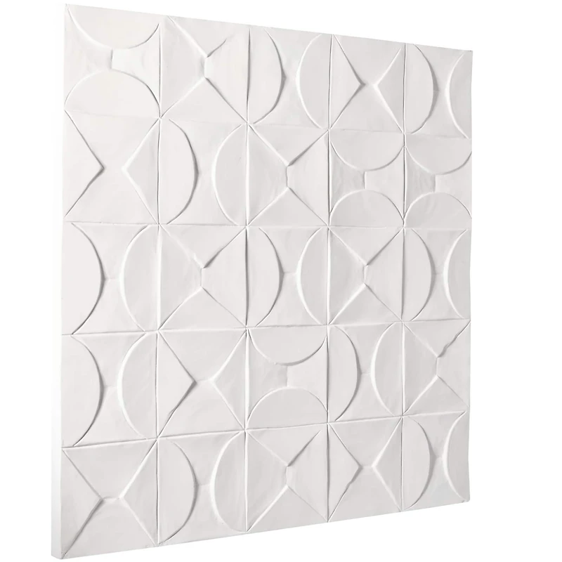 CosmoLiving by Cosmopolitan White Wood Intricately Carved Geometric Wall Decor 40" x 2" x 40"