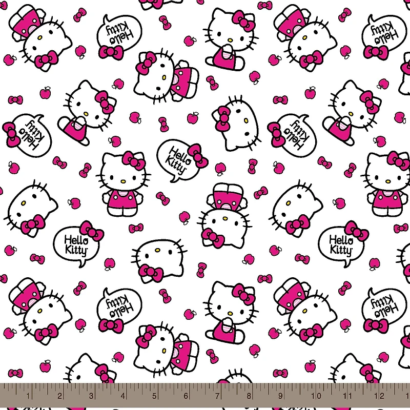Sanrio® Hello Kitty White Hello Kitty Toss Cotton Fabric