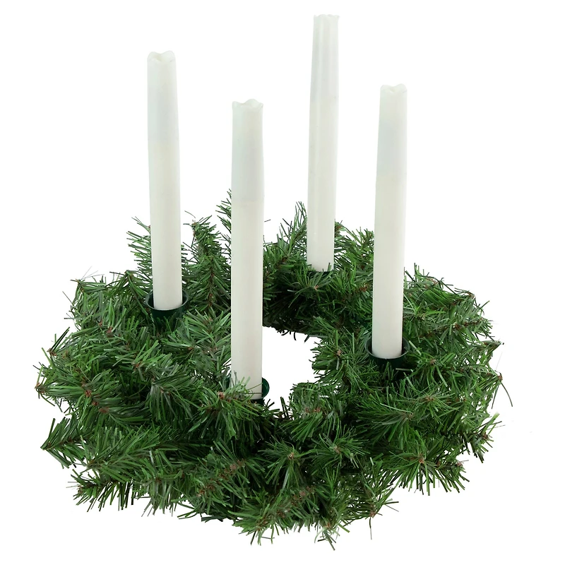 12" Pine Artificial Christmas Advent Candle Holder Wreath