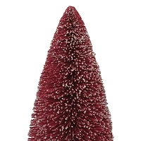 Hello Honey® 11" Purple & Burgundy Ombre Bottle Brush Tree with Wood Base and Glitter