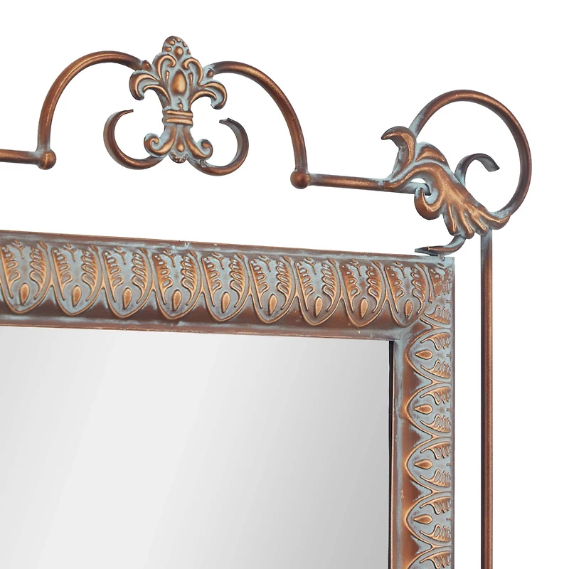 Set of 2" Bronze Metal Traditional Console Table with Mirror, 32" x 23"