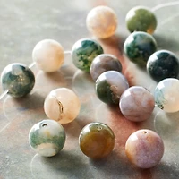 12 Pack: Natural Green Mix Agate Round Beads, 12mm by Bead Landing™