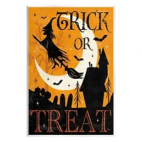 Stupell Industries Trick Or Treat Halloween Witch Wall Plaque