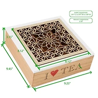 Mind Reader 9-Section Brown Tea Organizer