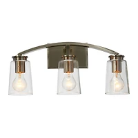 Hello Honey® Robert Stevenson Lighting Laguna Metal & Clear Glass 3-Light Vanity