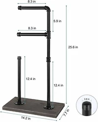 Black Commercial Toilet Paper Holder with Shelf