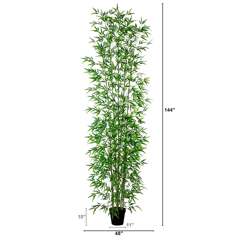 12ft. Potted Artificial Green Bamboo Tree