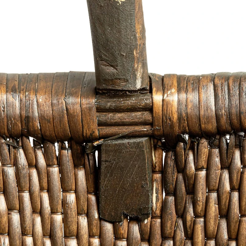 Hello Honey® 14" Brown Antique Finish Hand-Woven Wicker Basket