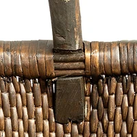 Hello Honey® 14" Brown Antique Finish Hand-Woven Wicker Basket