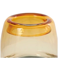 9" Orange Ombre Glass Vase