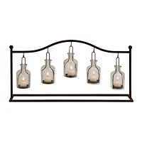 24" Black Iron Farmhouse Candle Holder Lantern