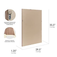 Head West Textured Walnut Mat Framed Beveled Glass Accent Mirror