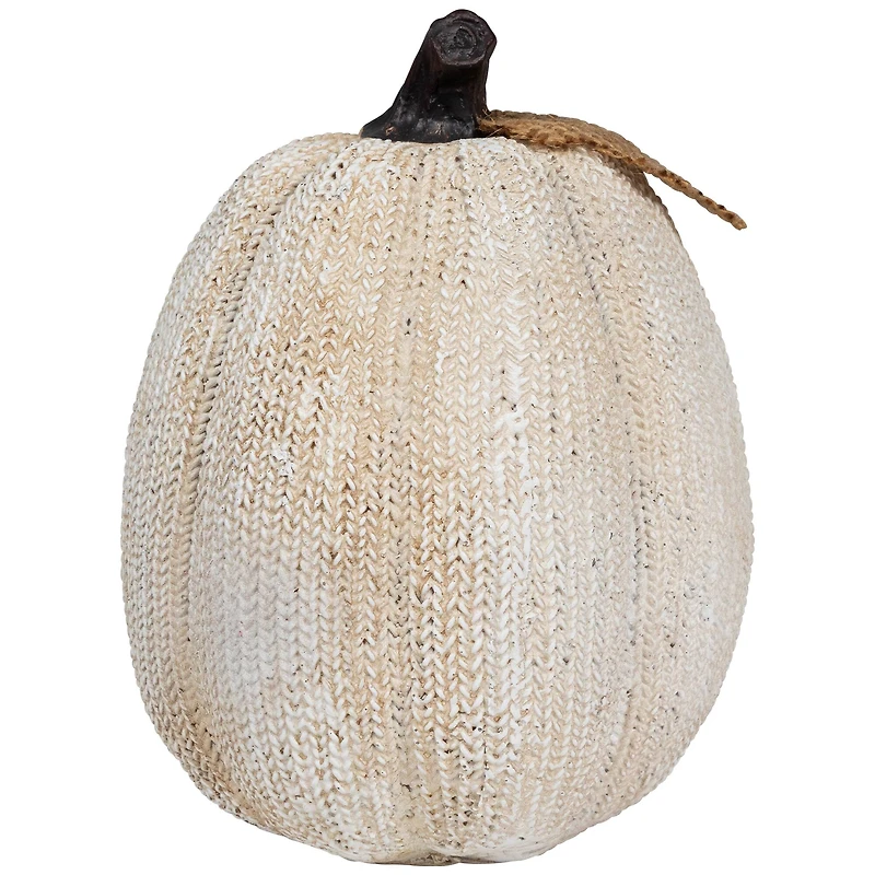 6.25" White Pumpkin Autumn Harvest Thanksgiving Tabletop Decoration