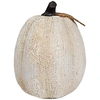 6.25" White Pumpkin Autumn Harvest Thanksgiving Tabletop Decoration