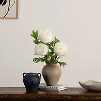 20" White Peony Flower Stems, 3ct.