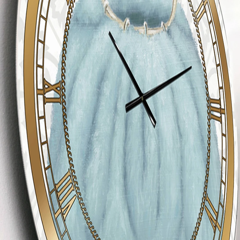 Designart 'Glam Cosmetics Blue Bag Glam Wall Clock